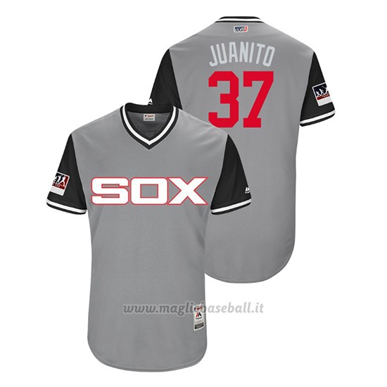 Maglia Baseball Uomo Chicago White Sox Juan Minaya 2018 Llws Players Weekend Juanito Grigio